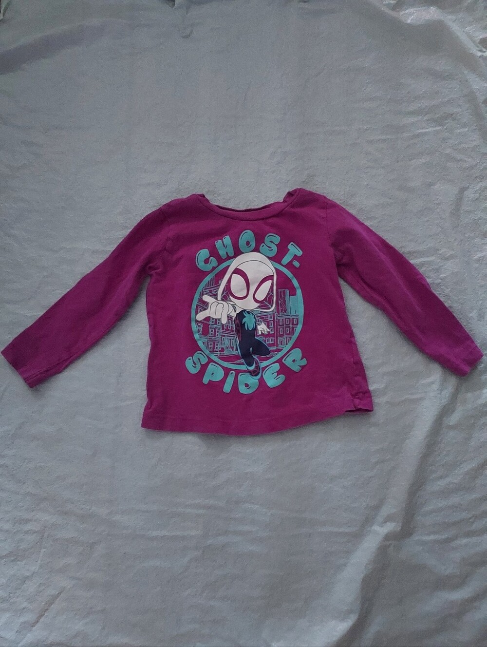 Marvel Girls' Ghost-Spider Long Sleeve Tee - Magenta & Teal